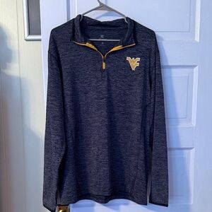 Heathered U West Virginia Navy 1/4 Zip Pullover
